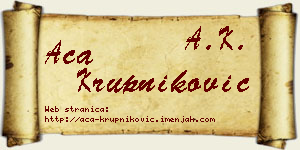 Aca Krupniković vizit kartica